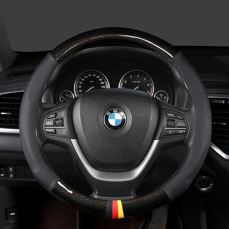 Car Steering-Wheels Cover 38cm 15"Leather For BMW 1 2 3 4 5 6 7 Z Series E46 E90 E87 F20 F22 F45 F30 G20 E60 F10 G30 F01 G11 E89 — view 2
