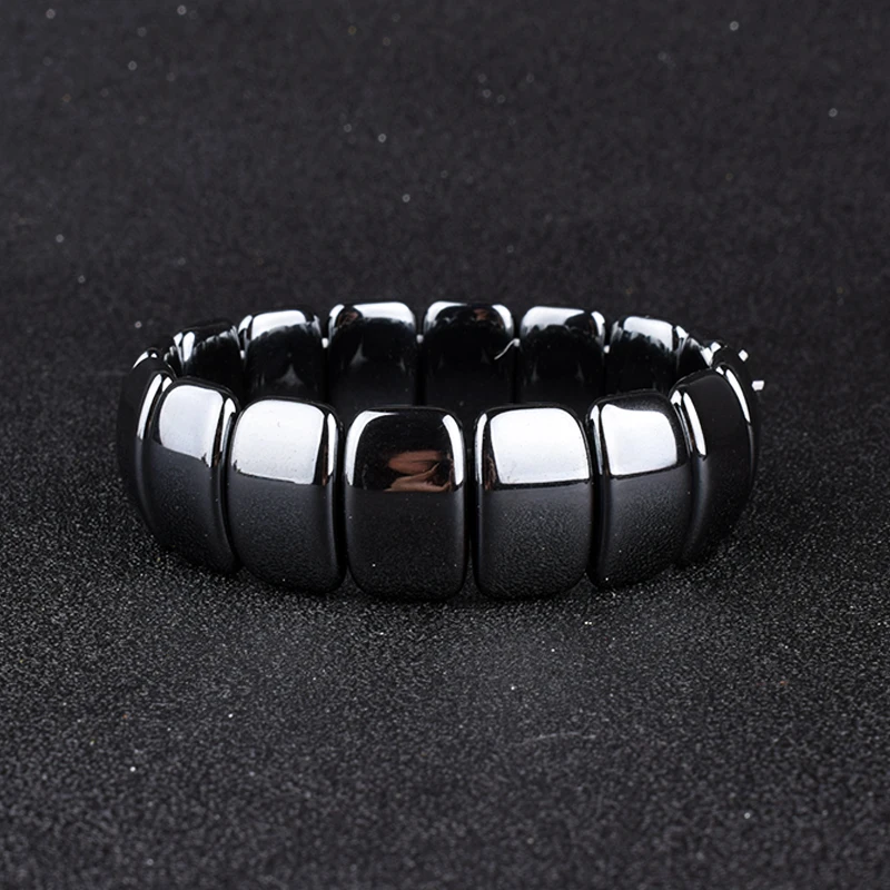 Fashion Energy Hematite Magnetic Bracelets Men Nature Silver color Hematite Charm Bracelets for Women High Polish Energy Jewelry