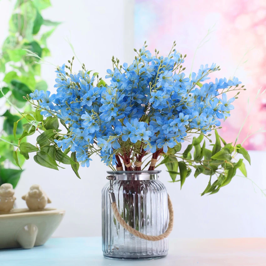 

Artificial Winter Jasmine Bouquet Country Style Simulation Daisy Flower Wedding Home DIY Decoration Fake Flowers Winter Jasmine