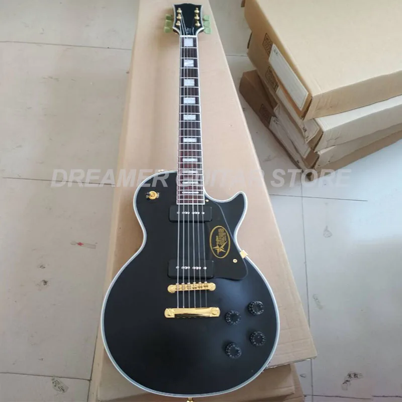 

Top Quality Custom-Shop Matt Black LPCustom Right-hand Left-hand Electric Guitar Customized Logo Real-Photos