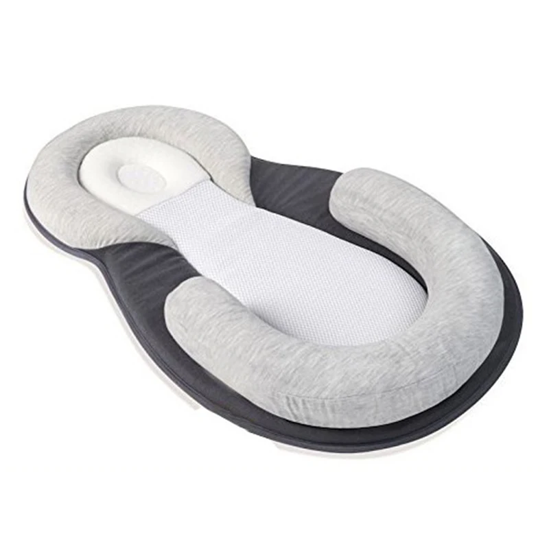 Gray Pillow Детские стереотипы Подушка для новорожденного младенца анти-опрокидывающийся Матрас Подушка для 0-12 месяцев детский спальный позиционирующий коврик хлопковая подушка - Цвет: Gray Pillow