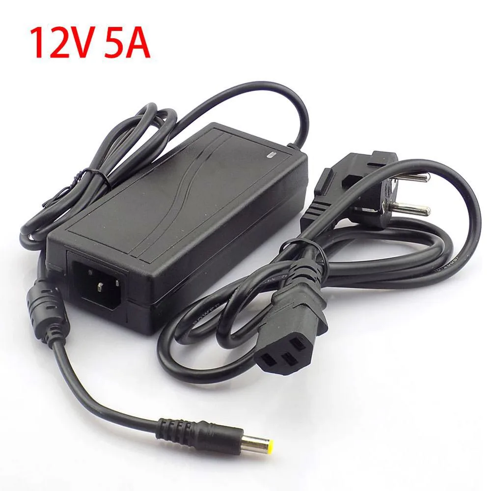 Светодиодный адаптер питания зарядное устройство AC DC 240V 12V 3A 4A 5A 6A 8A US EU Plug 5,5mm x 2,5mm драйвер адаптер для светодиодной ленты Лампа - Цвет: 12V 5A