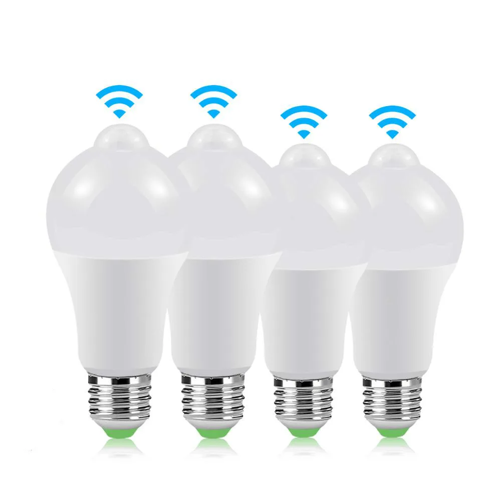 

E27 Bulbs Body Motion Detector Smart Night Lamps 110v 220v led bulbs for Corridor Stairs 12W 20W Home Light Night Security Bulbs