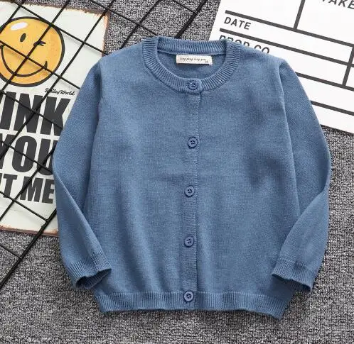New blue Детский кардиган; осенне-зимний хлопковый свитер; одежда для маленьких детей; вязаный кардиган для мальчиков и девочек; свитер; детская весенняя одежда; Новинка - Цвет: New blue