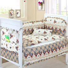 6 шт. с изображениями мультипликационных персонажей для малышей и детей постарше детская кроватка постельное белье набор детских простыней на кровать украшения комнаты Подушка Чехол(4 бамперы+ лист+ наволочка