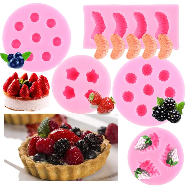 Blueberry Raspberry Cherry Strawberry Fondant Molds Berry Series Chocolate Silicone  Mold Candy Cupcake Topper Decorating Tools - AliExpress