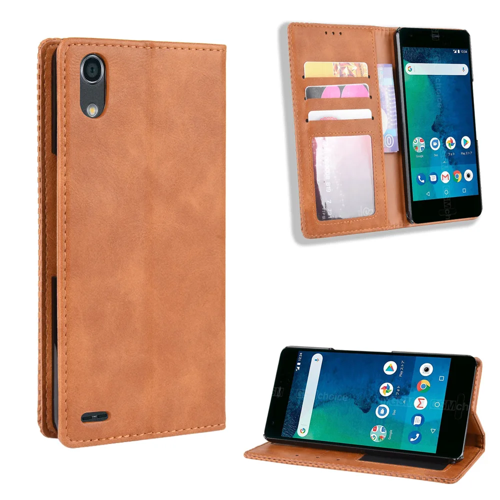 Роскошный Ретро Тонкий кожаный флип-чехол для Kyocera Android One X3 чехол-подставка Магнитная Обложка для книги Kyocera X3 чехол