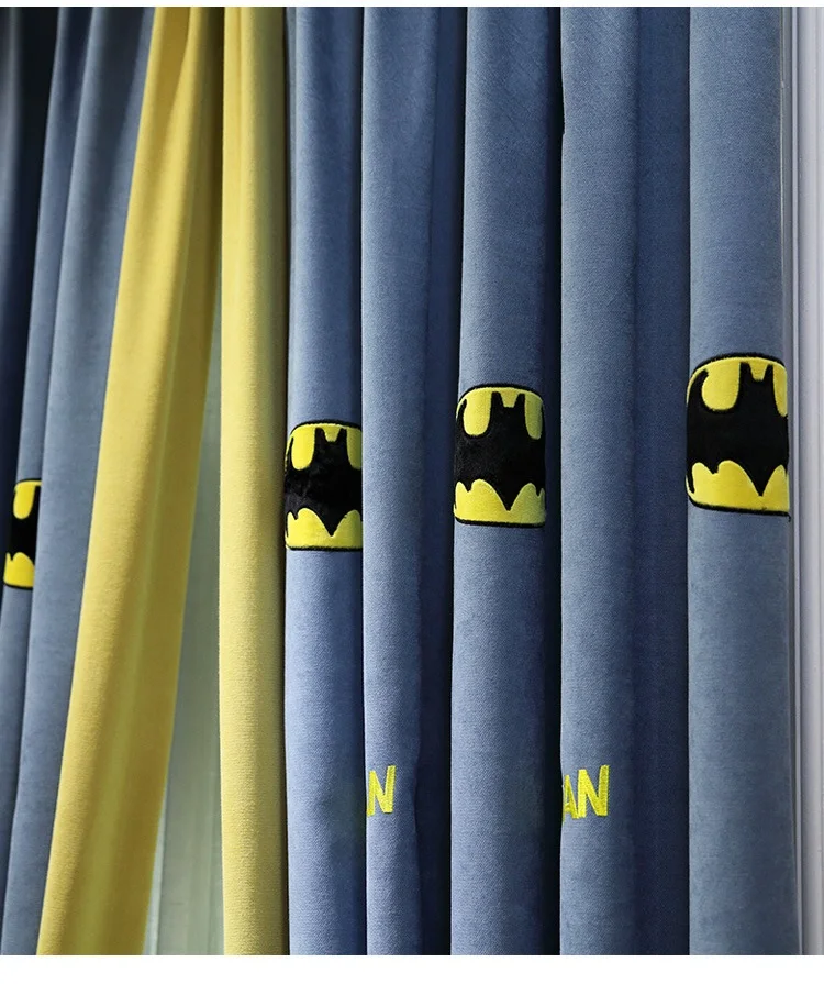 Мультфильм американских детей Бэтмен вышивка затенение шторы для гостиной столовой спальни