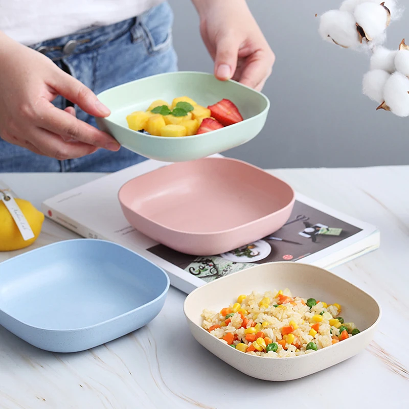 

Obelix 4Sets Creative Wheat Straw Plate Dessert Sushi Pasta Plate Dishes Eco-friendly Tableware Healthy Kitchen Cooking Utensils