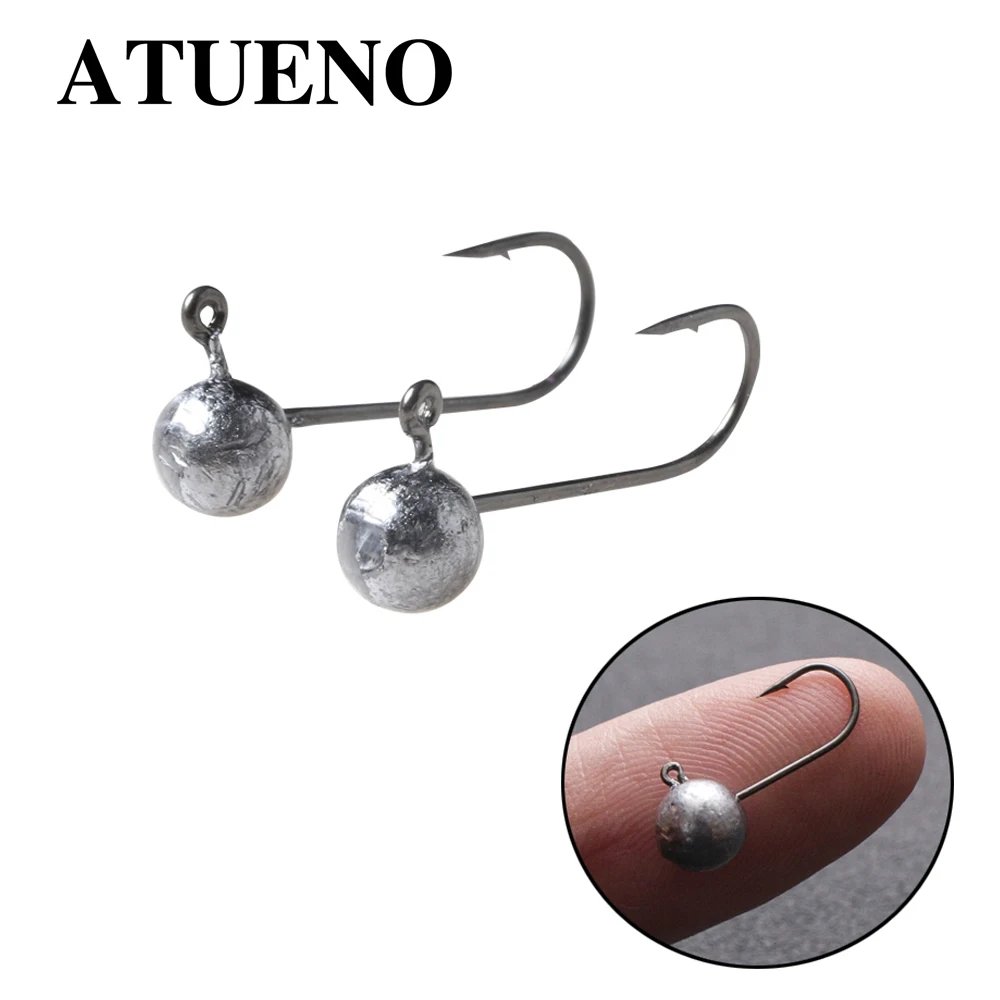 

ATUENO 20Pcs/lot Fishing Hook High Carbon Steel Treble Overturned Hooks 1g 1.5g 2g 3g 5g 7g Tackle Round Bend Treble For Bass
