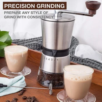 

Manual Coffee Grinder Conical Ceramic Burr Portable Hand Crank Mill 304 Stainless Steel CNIM Hot