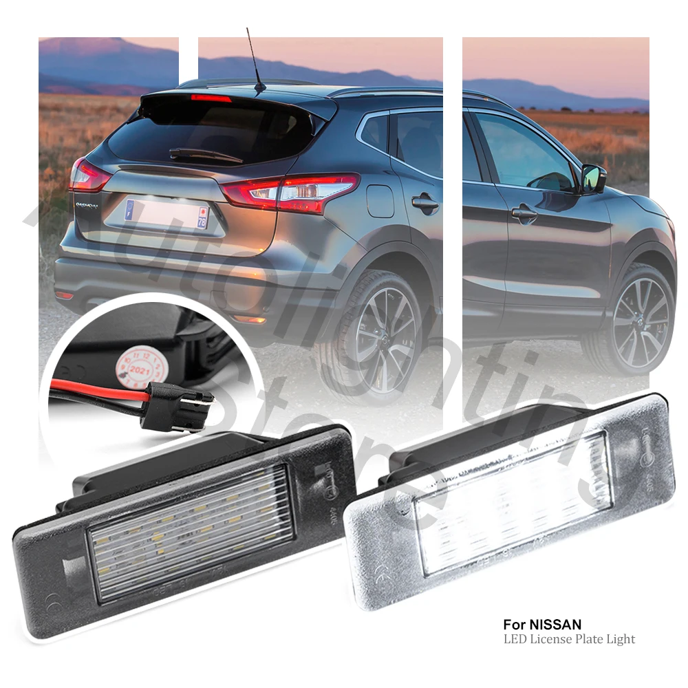 2pcsLedLicenseNumberPlateLightForInfinitiQ50ForNissanQashqai