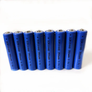 

8pcs/lot High quality 3.7v 350mAh AAA rechargeable battery 10440 lithium battery hand suitable flashlight