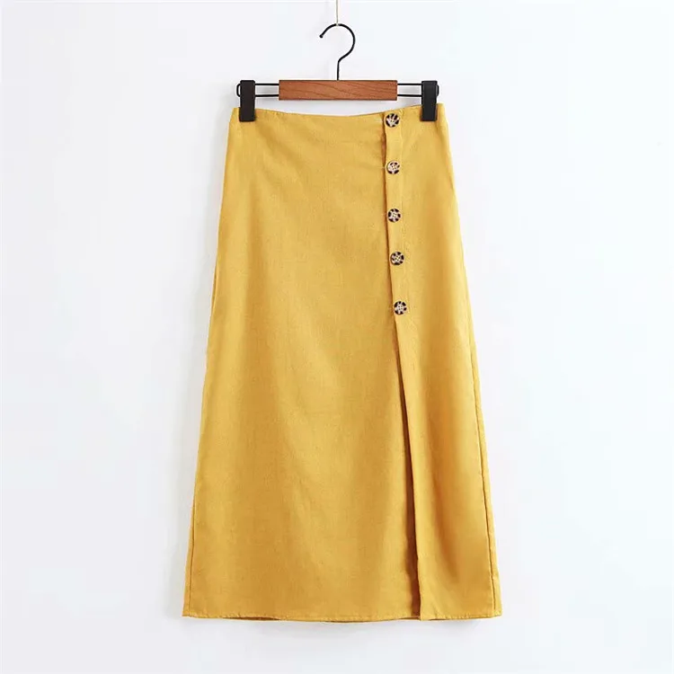 

2018 Europe And America Autumn New Style WOMEN'S Dress Versitile Fashion Slimming ce niu kou Ornaments Medium-length Dress Skirt