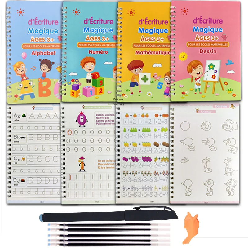 Reusable Magic CopyBook With Pens Drawing Tablet For Kids Calligraphy Book  Children's Montessori Toys Handwriting Notebooks Gift - AliExpress