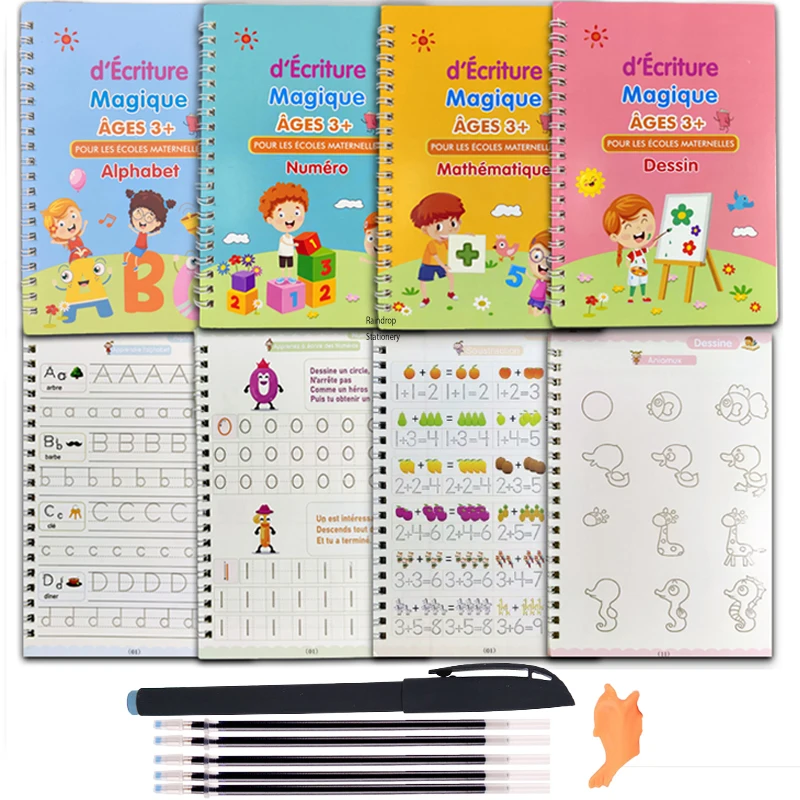 Montessori Writing Practice Book for Kids Learn Letters Numbers Calligraphy  with Groove Magic Exercises Ideal Handwriting Skills - AliExpress