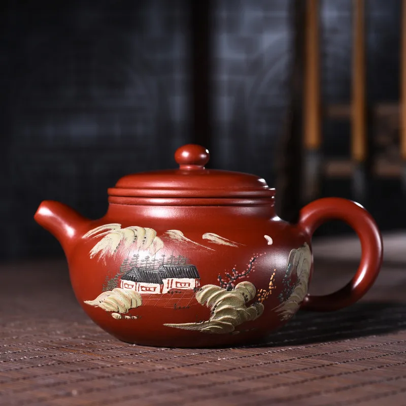 

Raw Ore Bright Red Robe Painting To Fake Something Antique Kettle Kungfu Online Teapot Tea Set A Piece Of Generation Hair