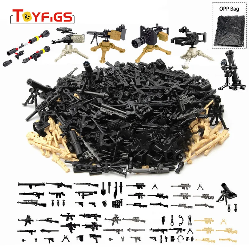 

legoinglys Military Series Building Block Brick toys for childrens City SWAT Police Gun Weapons Pack Army WW2 Weapon accessories