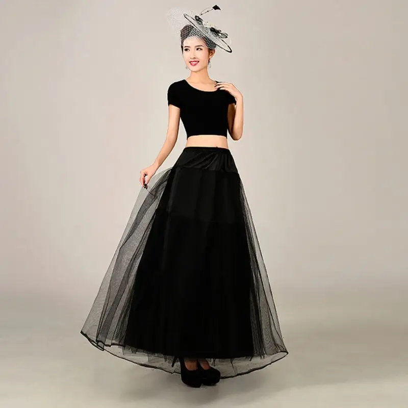 

3-layer Hard Net Soft Support no Hoop Wedding Dress Fluffy Petticoat Bridal Wedding Lining Skirt Ladies Women Slip Skirts N84D