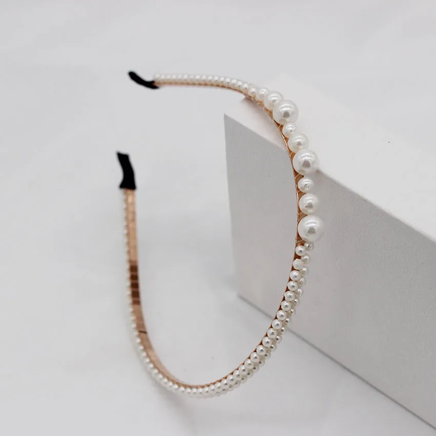 New fashion Korean rhinestone pearl fine section wild casual headband bridal hair accessories 799