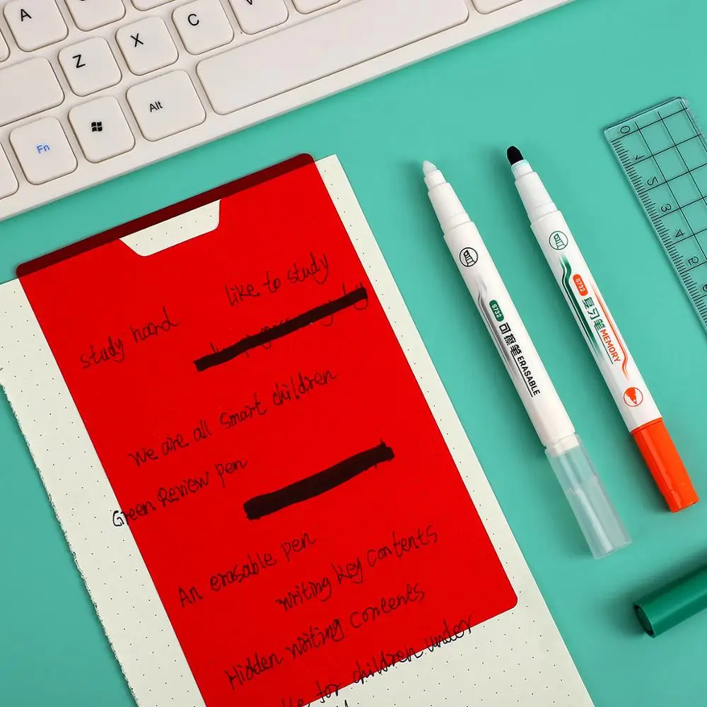 

JIANWU secret mark Set Reviewing Students Colorful Recited Words Memory Learning Markers Erasable Concealed Marker Pen