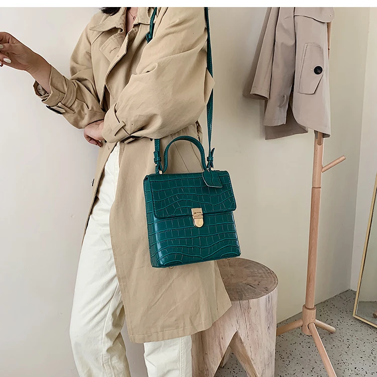 Винтажная модная каменная сумка с узором, сумка, Новая высококачественная женская дизайнерская сумка из искусственной кожи, сумка через плечо с замком