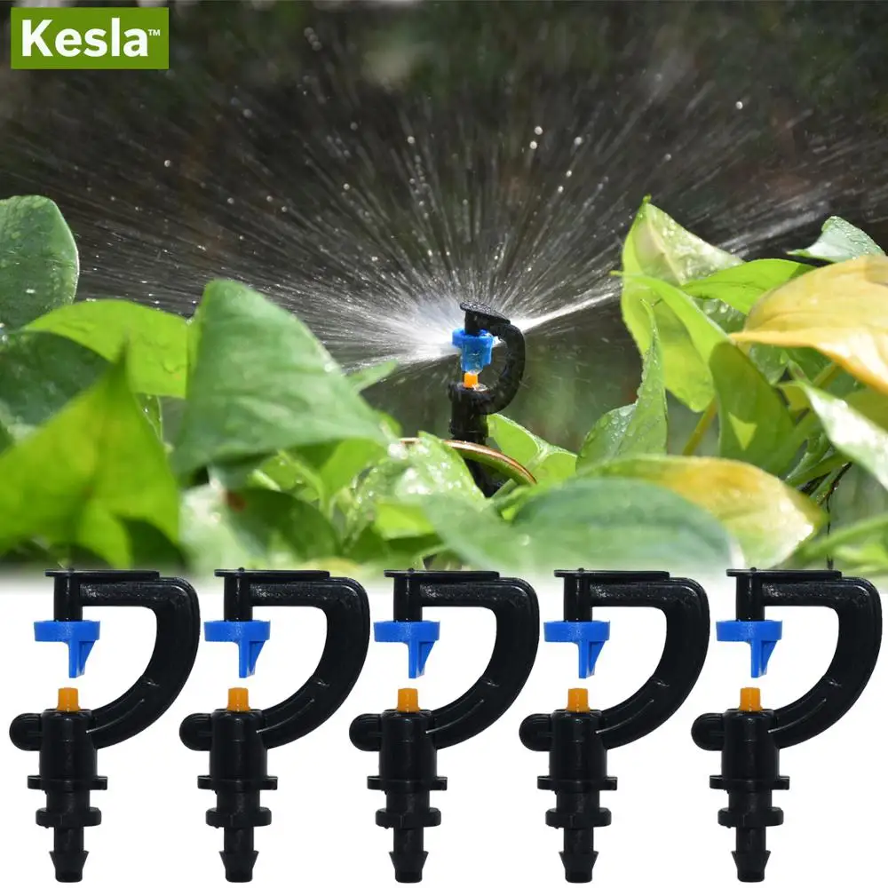 

KESLA 5PCS Greenhouse 180 Degree Refraction Nozzle 1/4'' Barb 4/7MM Garden Irrigation Sprinkler Drip Irrigation Agriculture Farm