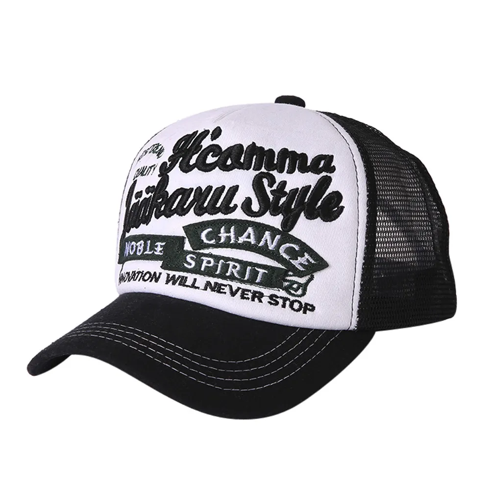 Gorra hombre, хип-хоп бейсболка с сеткой, мужская, для взрослых, солнцезащитная Кепка, Snapback, дышащая, с буквенным принтом, шапки для мужчин, хип-хоп, унисекс