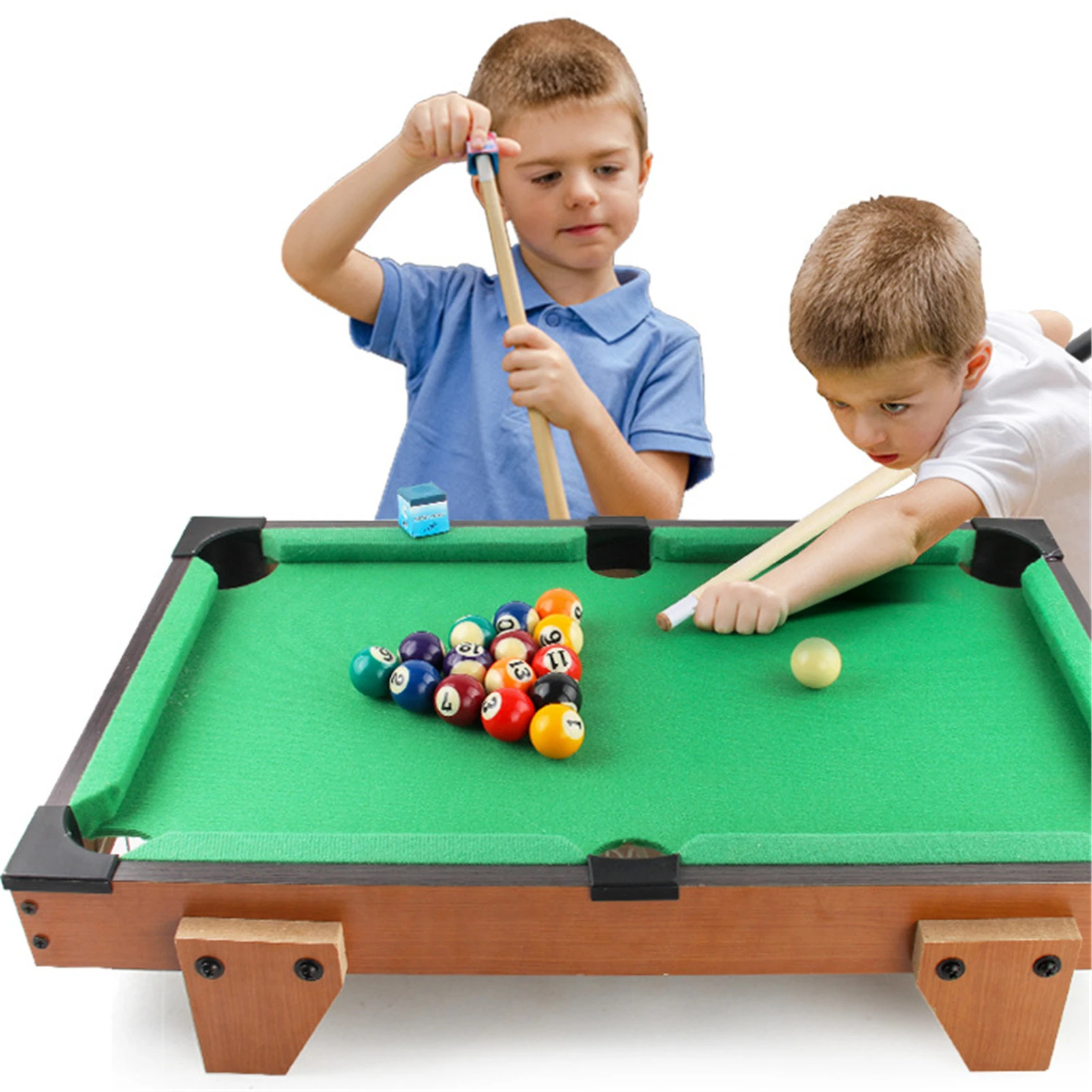 Mini Portable Tabletop Pool Mdf Realistic Billiard Balls Pool Table Set Interactive Play Sports Balls Toys Family Entertainment Snooker Billiard Balls Aliexpress