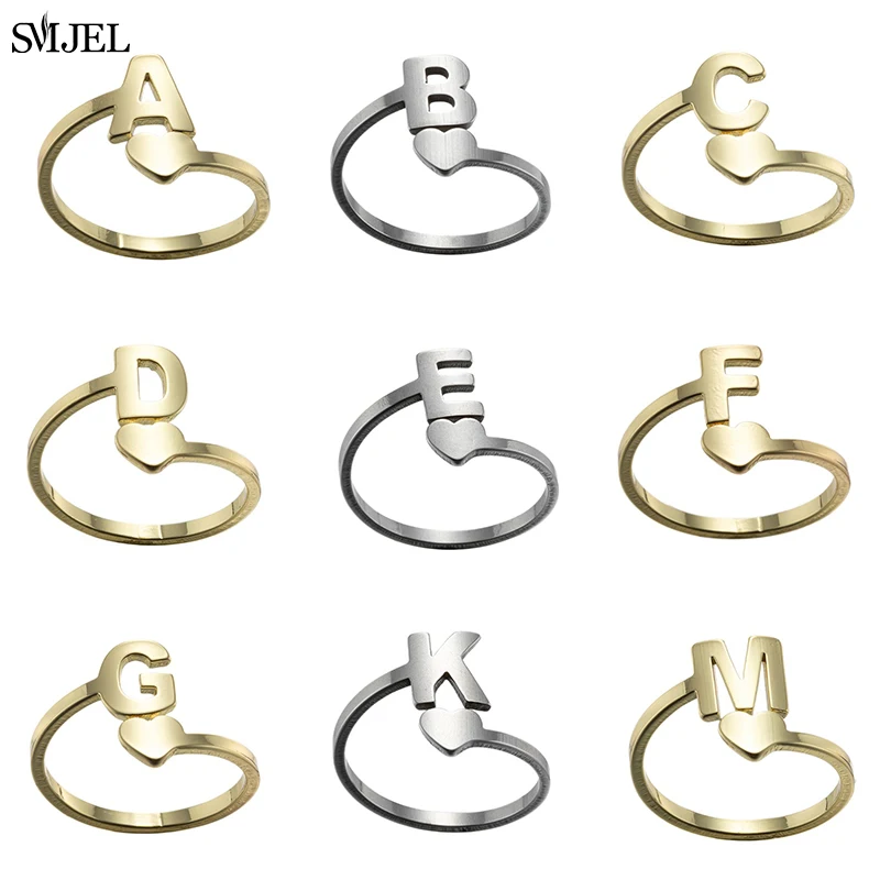  RIQWOUQT Girls' Rings,Initial V Letters Stainless