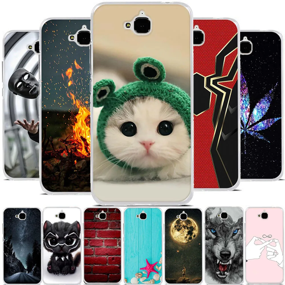 Silicone Soft Cover For Huawei Y6 Pro TPU Case Pattern Coque Honor Play 5X / Enjoy 5 Phone Holly 2 Plus 5.0&quot | Мобильные