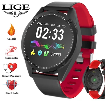 

LIGE 2019 new fashion smart watch Men and Women OLED screen heart rate monitor blood pressure fitness tracker reloj inteligente