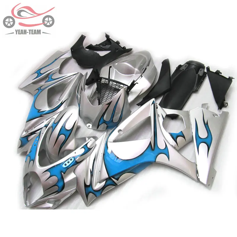 Высокое качество китайский обтекатель комплект для Suzuki 2007 2008 GSXR 1000 K7 синий пламя