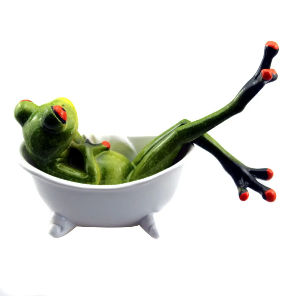 11 видов стилей 3D мини Смола зеленая лягушка фигурка Милая статуя ремесло украшения украшение дома для гостиной подоконник сад - Цвет: A1
