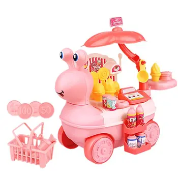 

Snail Ice Cream Candy Pushable Car Girls Play House Role Play Game Toy Parent-child Interactive Assembled DIY Toys Gift