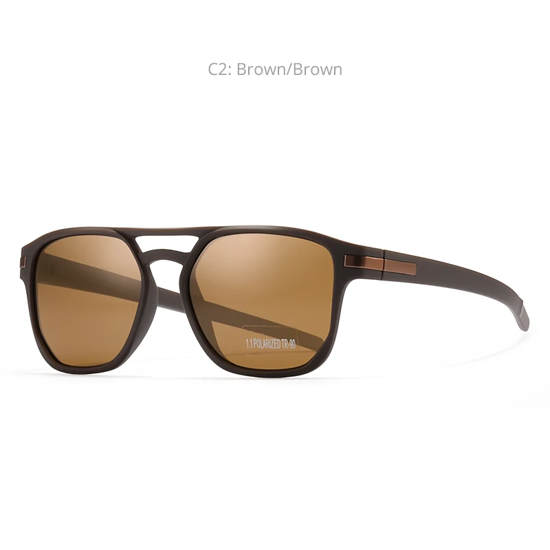 KDEAM, шестигранные мужские солнцезащитные очки, поляризационные, утолщенные линзы, уф400, геометрические, модные солнцезащитные очки для женщин, очки для пар, CE - Цвет линз: C2 Brown