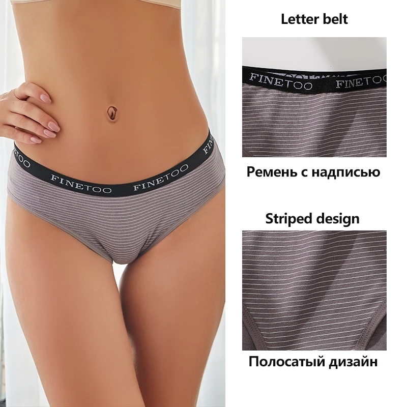 FINETOO Leak Proof Menstrual Women Panties Physiological Female Lingerie  Period Cotton Briefs Letter Waist Plus Size Pants M-3XL