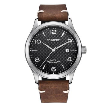 

Automatic watch42mm Sapphire crystal black dial calendar date seagull or miyota8215 luminous mens Mechanical wristwatches