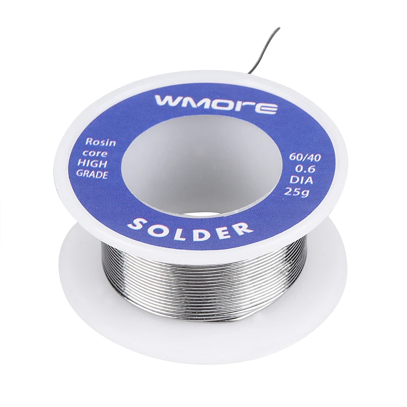 WMORE soldering Tin wires 0.4/0.6/0.8/1.0/1.2/1.5MM solder wire roll 60/40 flux 2.0% high grade lead Tin Wire Melt Rosin Core