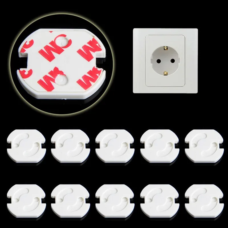 

10pcs EU Power Socket Electrical Outlet Baby Kids Anti Electric Shock Plugs Protector Rotate Cover Child Safety Guard Protection