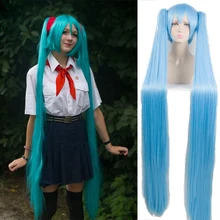 AILIADE парик Вокалоид Хацунэ Мику 150 см Косплей парики длинные синие термостойкие синтетические волосы Perucas Косплей парик