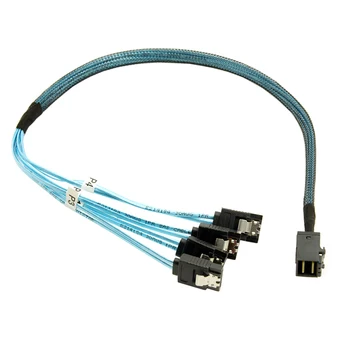 

Mini SAS SFF-8643 Host To 4SATA 7pin Hard Disk 6Gbps Data Server Cable UND Sale