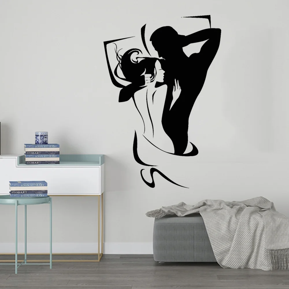 Autocollants muraux pour couple adulte, art mural romantique, pour chambre  à coucher, pour la décoration de la maison - AliExpress