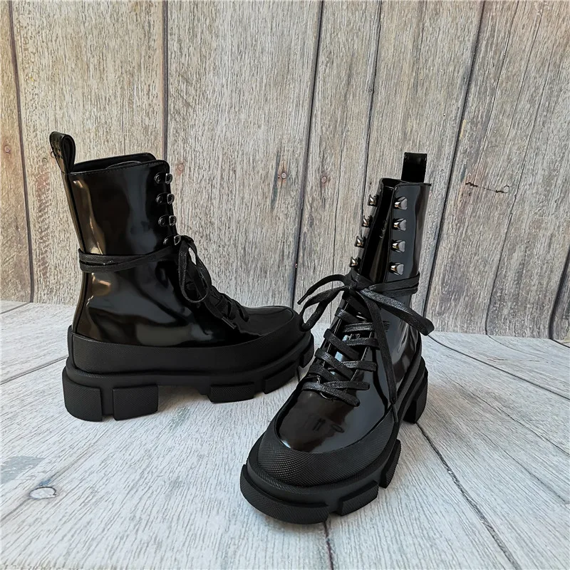 Ботинки на шнуровке на платформе женские ботильоны из шелковой замши женские модные осенне-зимние ботинки размера плюс, Размеры 35-42