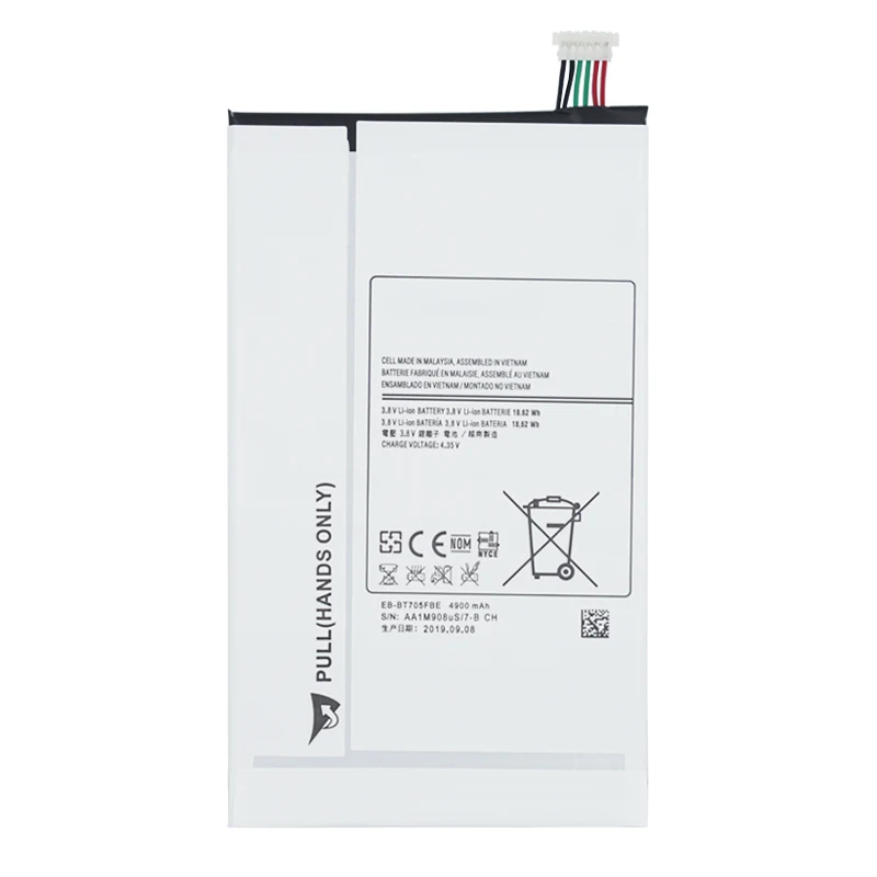 Сменный аккумулятор для Samsung Galaxy Tablet Tab S 8 4 2 шт./лот 4900 мА · ч EB-BT705FBE T700 T705