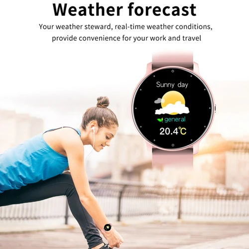 RUNRUNFIT ZL02 남녀공용 블루투스 방수 스마트 워치, 심박수 피트니스 트래커, iPhone 및 Android용 스마트 팔찌 4
