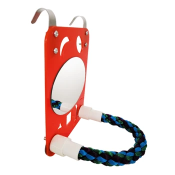 

Mirror Cotton Rope Stand Bar Set Parrot Nibble Toy Bird Toy Pet Supplies Red