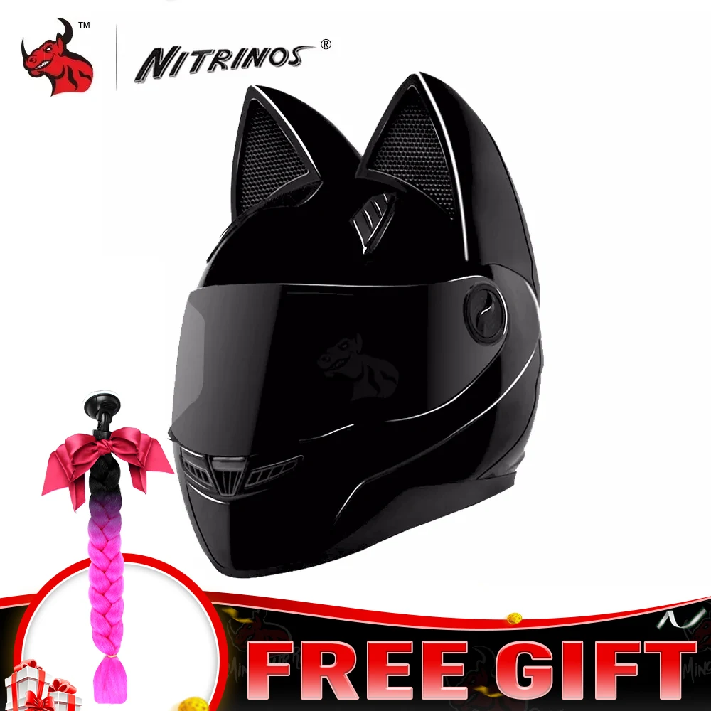 Nitrinos Motorcycle Helmet Full Face Casco Moto Breathable Motocross