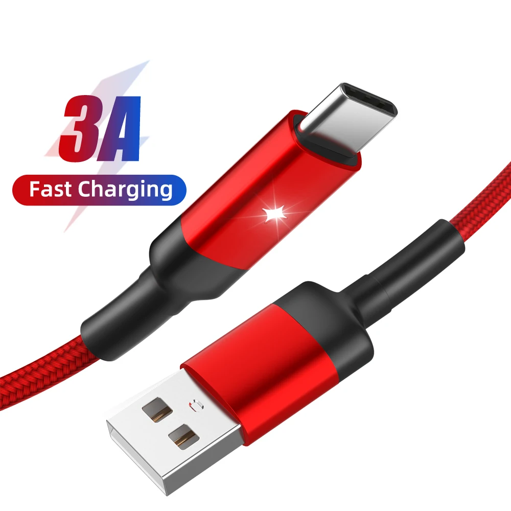 3A Кабель с разъемом Micro USB Type C кабель для быстрой зарядки интеллигентая (ый)