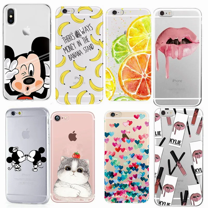 

For funda iphone 7 iPhone 7 Plus Phone Case Silicone Case For iPhone 55S SE 6 6S 8 Plus XR XS MAX X Cartoon OUltra Thin Cover